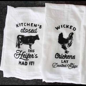 Hand made Decorative Linen Tea Towels 2 for $15